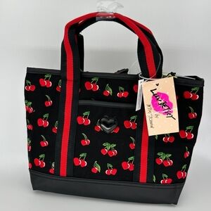 NEW Betsey Johnson Canvas Cherry Tote Handbag